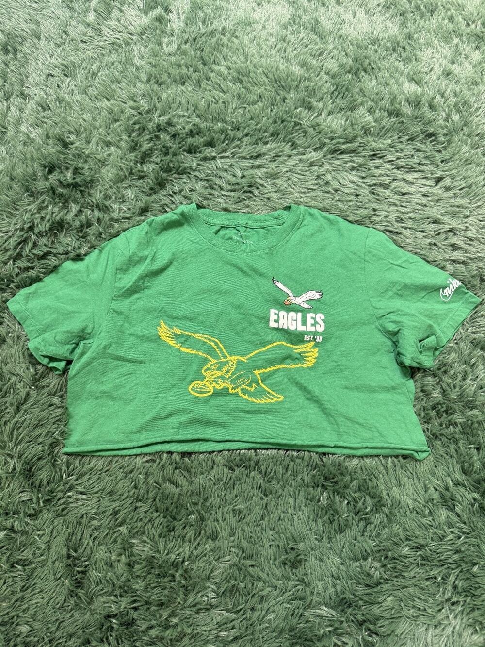 Nike Philadelphia Eagles Nike Cropped Tee T-Shirt Green Women's L NFL Football